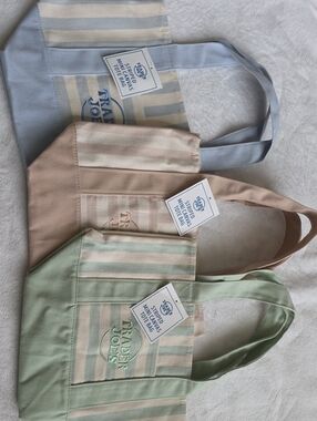Trader Joe's Striped Canvas Tote Bags